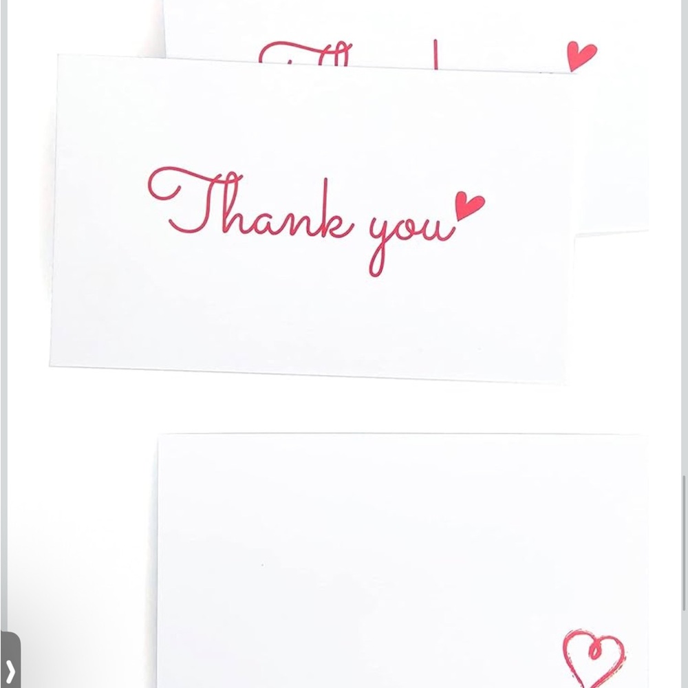 Elegant Thank You Cards with Red Accents 100ct